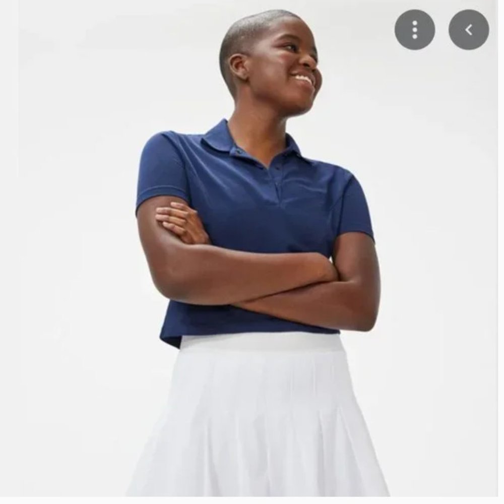 Outdoor Voices Crop Sport Polo - Navy